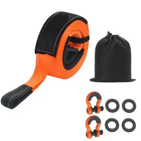 Heavy Duty Tow Strap Recovery Kit 3 in x 20 ft (MBS-36,000 lbs) Tree Saver Winch Strap, Triple Reinforced Loop & Protective Sleeves & Storage Bag