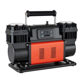 Dual-Cylinder Heavy Duty Air Compressor, 10.6CFM Auto-Stop Portable Tire Inflator