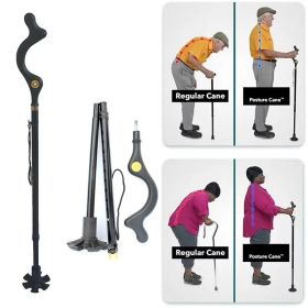 Posture Cane Adjustable Height Walking Stick Hiking Walking Aid Cane (Option: 1PC)